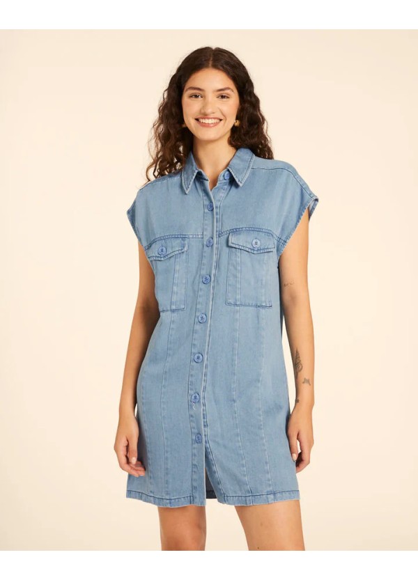 PEPALOVERS SHORT DENIM UTILITY DRESS - 111391