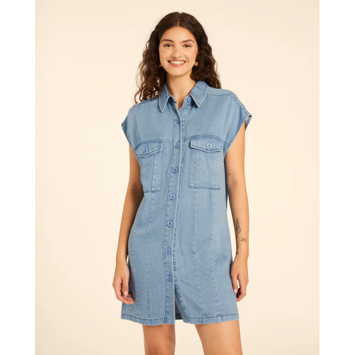 PEPALOVERS SHORT DENIM UTILITY DRESS - 111391