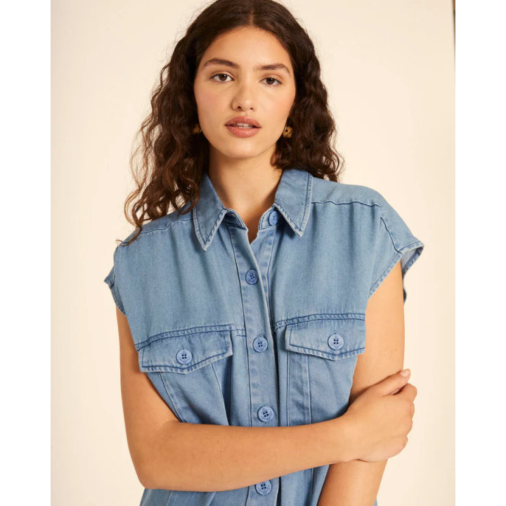 PEPALOVERS SHORT DENIM UTILITY DRESS - 111391