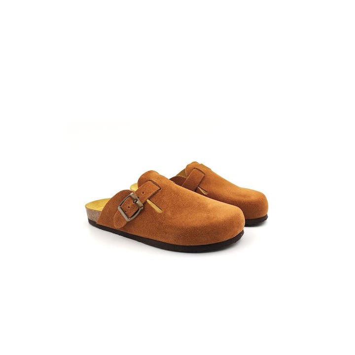 Plakton AFELPADO Cuero 294-X Suede Clogs - 181539-Cuero