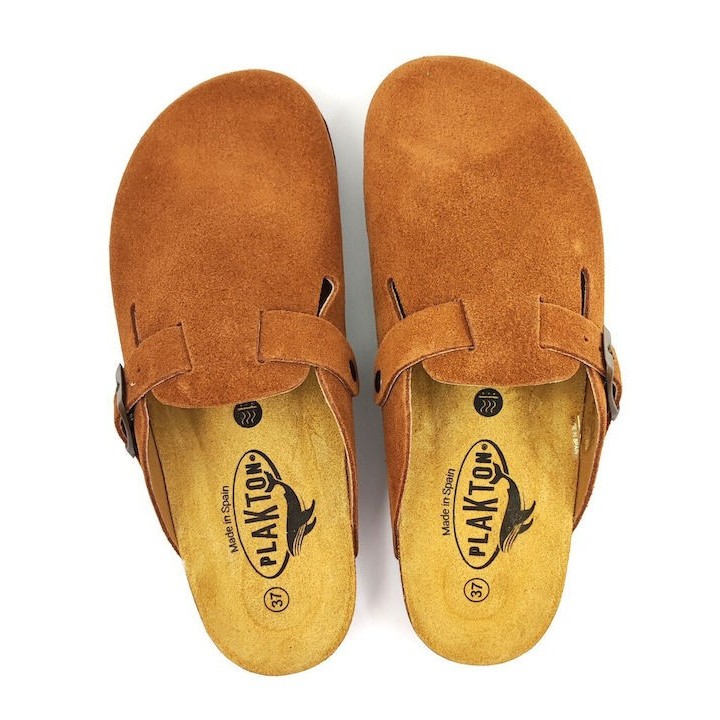 Plakton AFELPADO Cuero 294-X Suede Clogs - 181539-Cuero