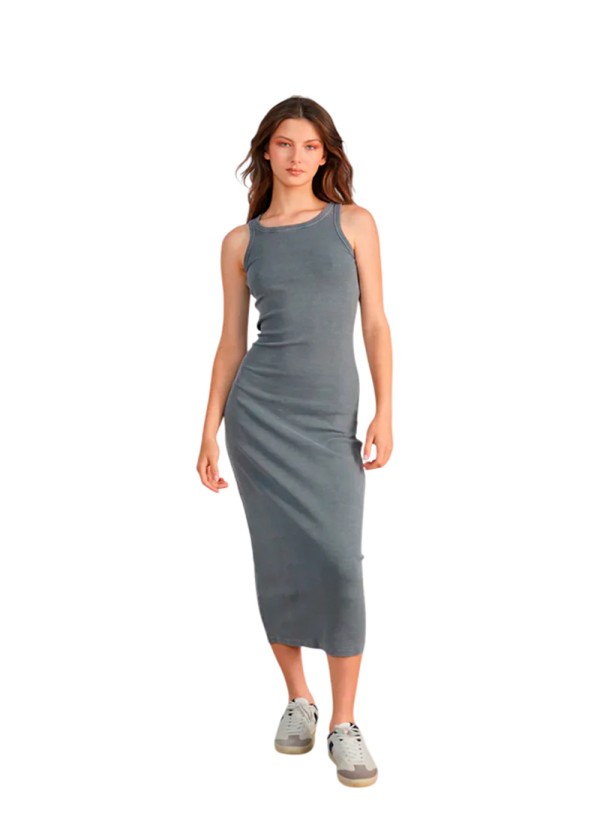 24 Colours Dress Long Ribbed Dress - 21178a