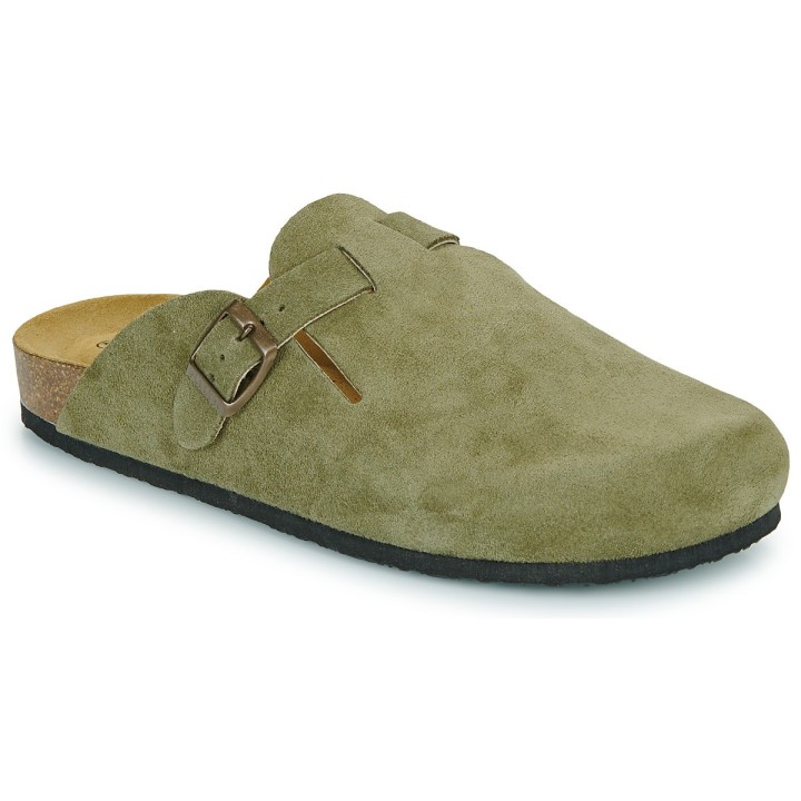 Plakton AFELPADO Light Kaki 717 X Suede Clogs - 171539-light kaki