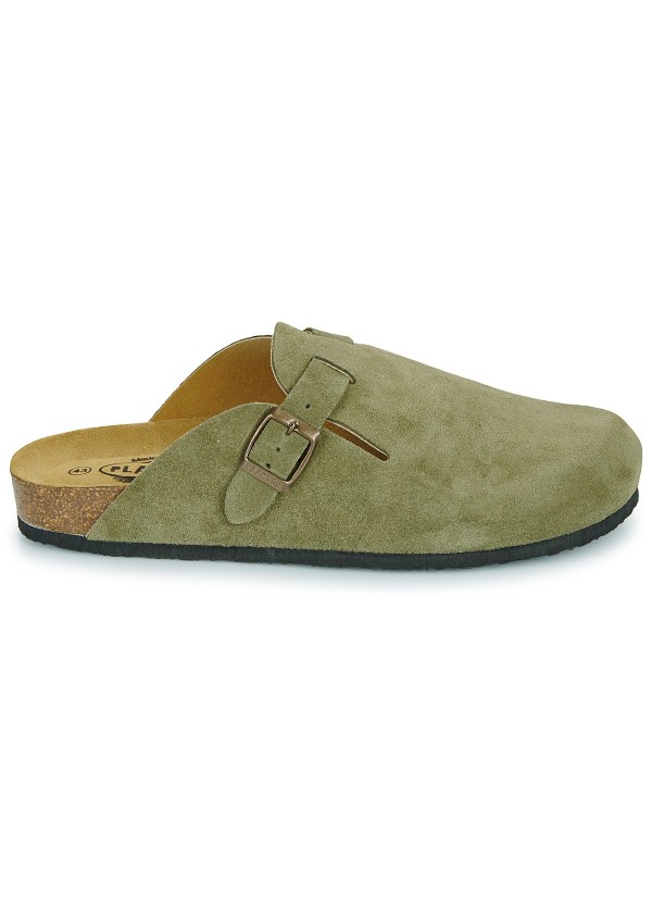 Plakton AFELPADO Light Kaki 717 X Suede Clogs - 171539-light kaki