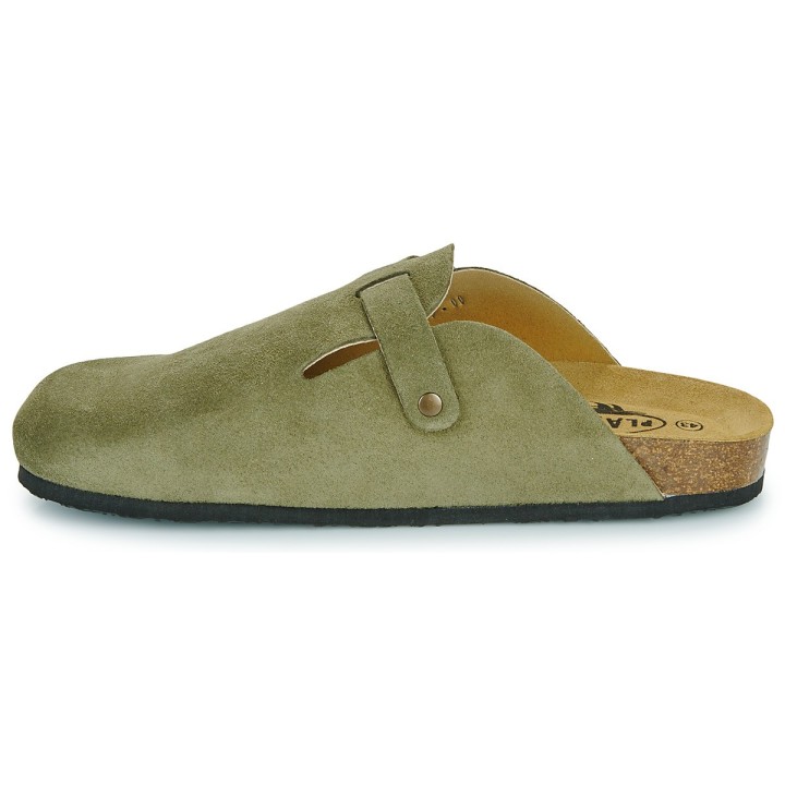 Plakton AFELPADO Light Kaki 717 X Suede Clogs - 171539-light kaki