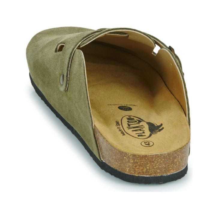 Plakton AFELPADO Light Kaki 717 X Suede Clogs - 171539-light kaki