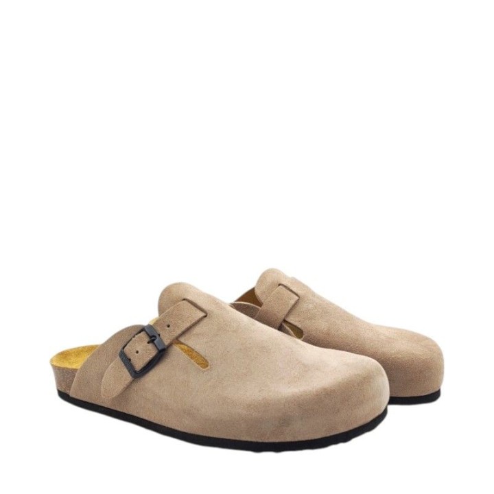 Plakton AFELPADO Piedra 304 Sa Suede Clogs - 171539-Piedra