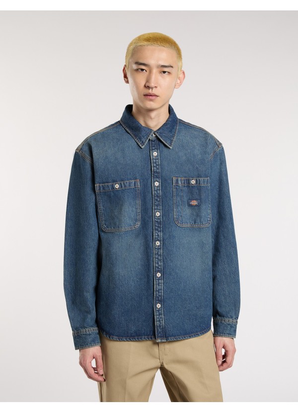 Dickies Shirt Mechanic khaki tinted blue - DK0A87PXL231
