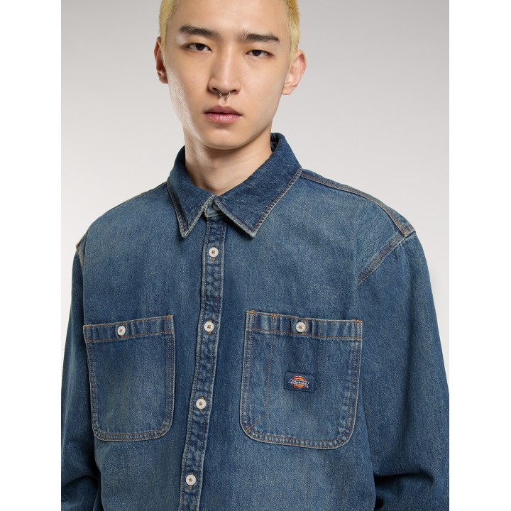 Dickies Shirt Mechanic khaki tinted blue - DK0A87PXL231