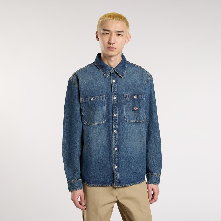 Dickies Shirt Mechanic khaki tinted blue - DK0A87PXL231