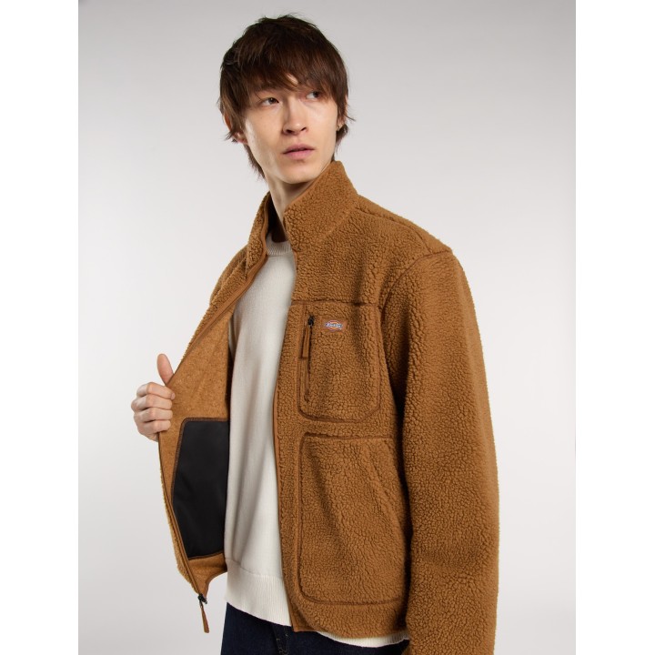 Dickies Fleece Jacket M Mount Hope Zip Brown Duck - DK0A4YEE0BD1