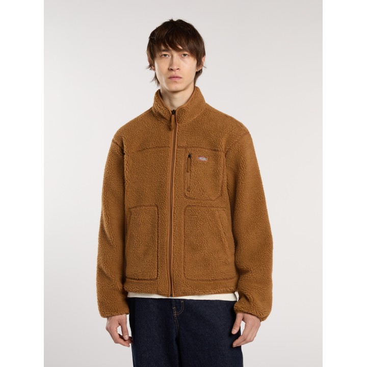 Dickies Fleece Jacket M Mount Hope Zip Brown Duck - DK0A4YEE0BD1