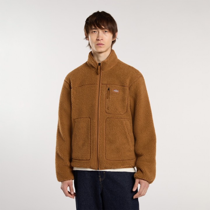 Dickies Fleece Jacket M Mount Hope Zip Brown Duck - DK0A4YEE0BD1