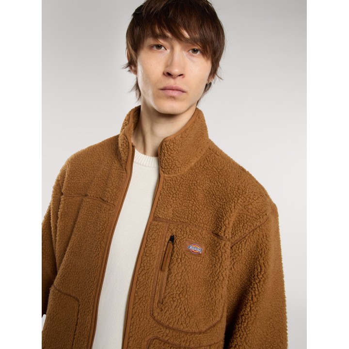 Dickies Fleece Jacket M Mount Hope Zip Brown Duck - DK0A4YEE0BD1