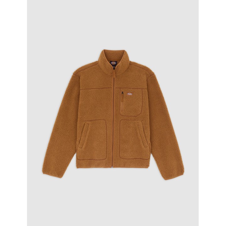 Dickies Fleece Jacket M Mount Hope Zip Brown Duck - DK0A4YEE0BD1