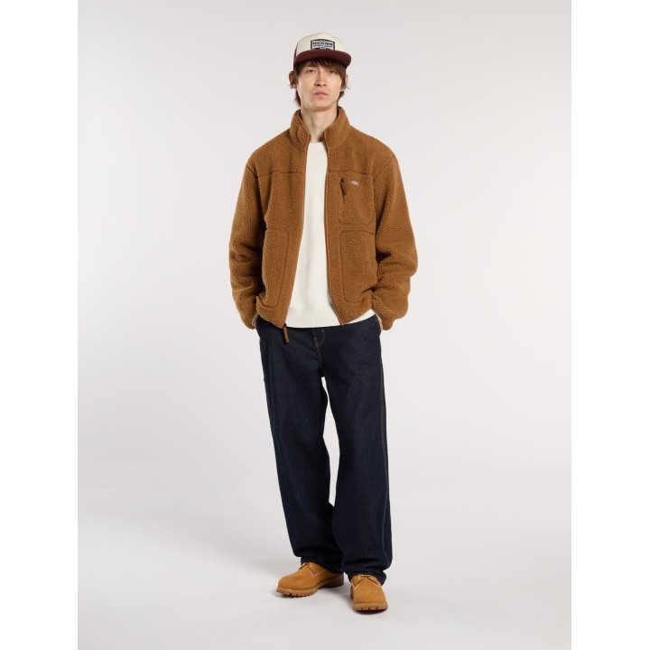 Dickies Fleece Jacket M Mount Hope Zip Brown Duck - DK0A4YEE0BD1