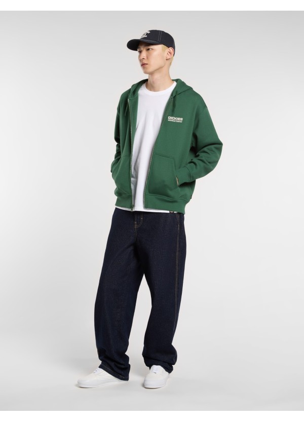 Dickies Hoodie Full Zip Graphic in Pine Needle Green - DK0A88L5PIN1