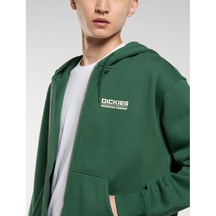 Dickies Hoodie Full Zip Graphic in Pine Needle Green - DK0A88L5PIN1
