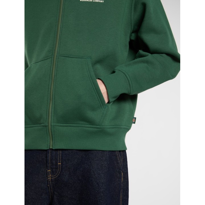 Dickies Hoodie Full Zip Graphic in Pine Needle Green - DK0A88L5PIN1