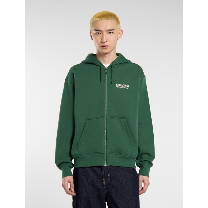 Dickies Hoodie Full Zip Graphic in Pine Needle Green - DK0A88L5PIN1