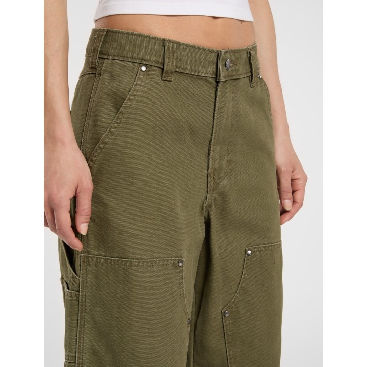 Dickies Pants Double Knee Canvas Military Green - DK0A87POMGR1