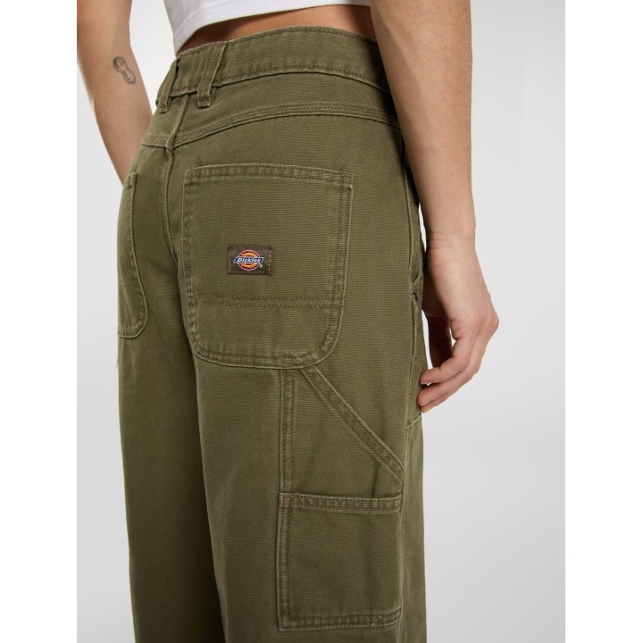 Dickies Pants Double Knee Canvas Military Green - DK0A87POMGR1