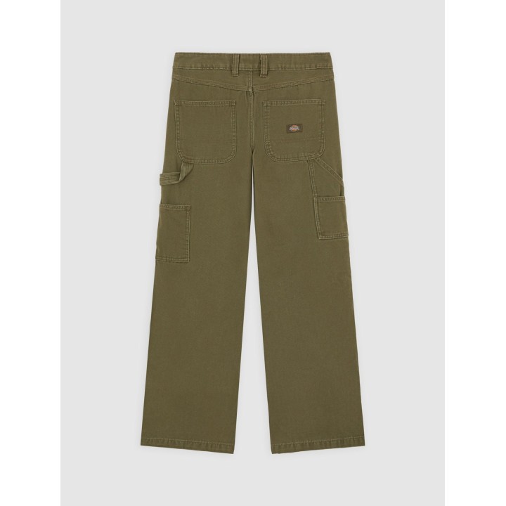 Dickies Pants Double Knee Canvas Military Green - DK0A87POMGR1