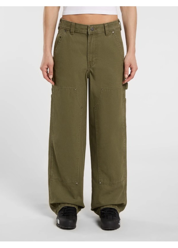 Dickies Pants Double Knee Canvas Military Green - DK0A87POMGR1