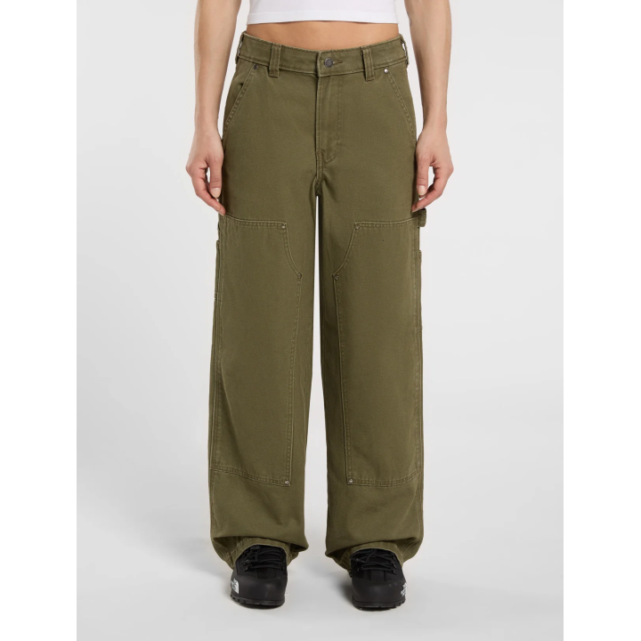 Dickies Pants Double Knee Canvas Military Green - DK0A87POMGR1