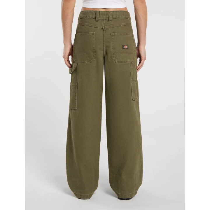 Dickies Pants Double Knee Canvas Military Green - DK0A87POMGR1