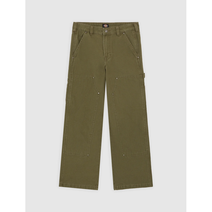 Dickies Pants Double Knee Canvas Military Green - DK0A87POMGR1