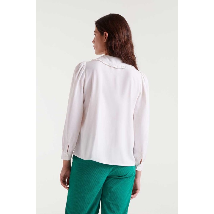 Compania Fantastica shirt White with heart embroidery - 53C/41030