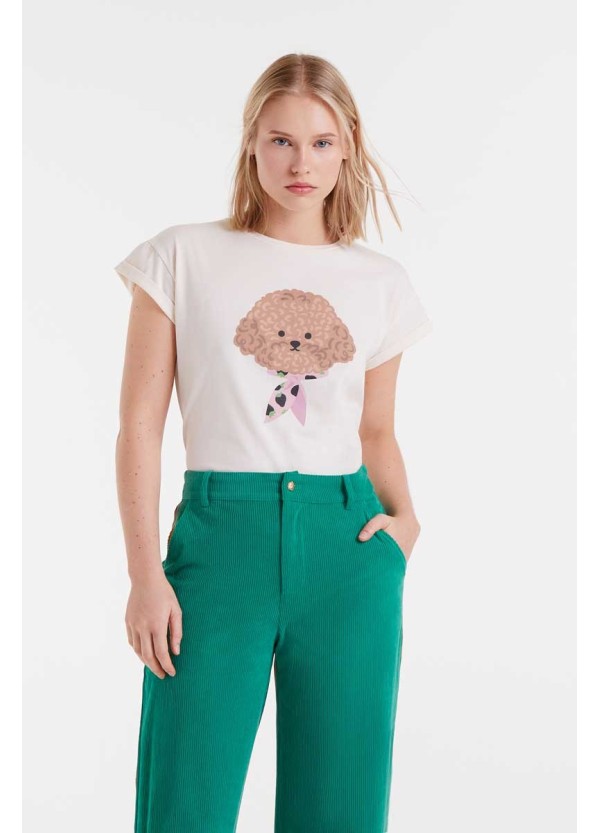 Compania Fantastica T-shirt 100% cotton with poodle print - 53C/42010