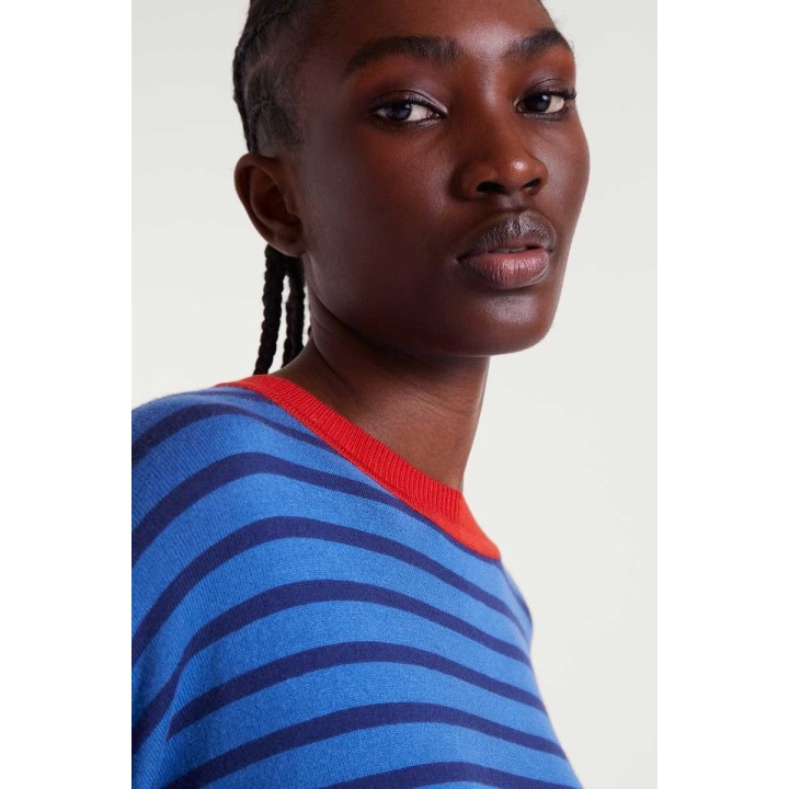 Compania Fantastica sweater Blue striped knit - 53C/10243