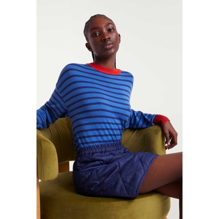 Compania Fantastica sweater Blue striped knit - 53C/10243