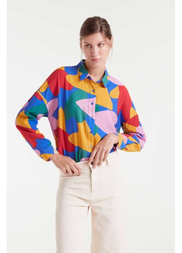 Compania Fantastica Shirt Light crepe with Cupid print - 53C/11017