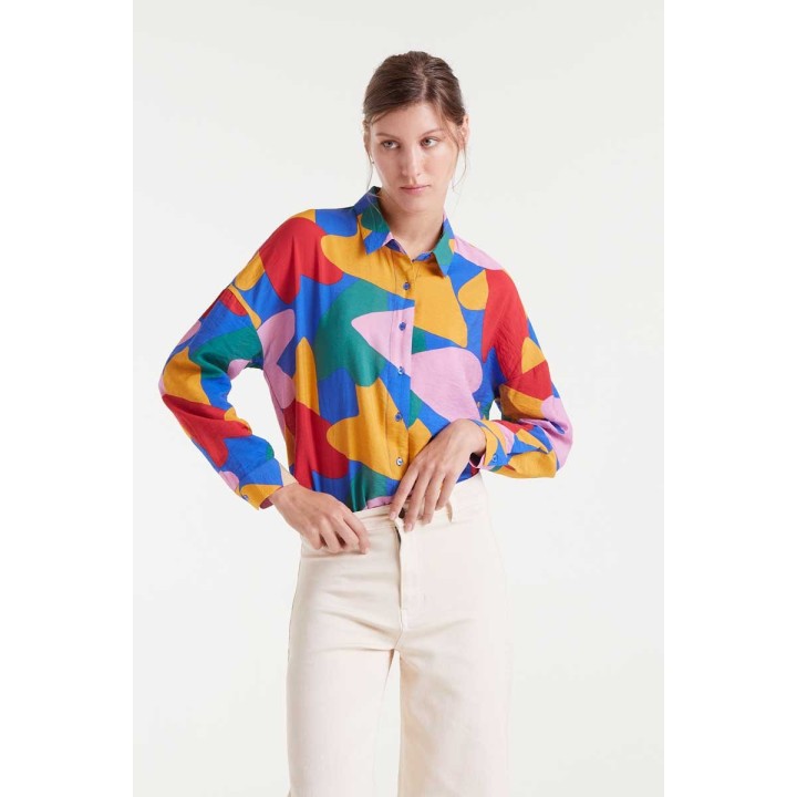 Compania Fantastica Shirt Light crepe with Cupid print - 53C/11017