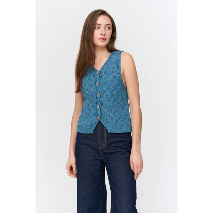 24 Colours Vest in blue - 41285b