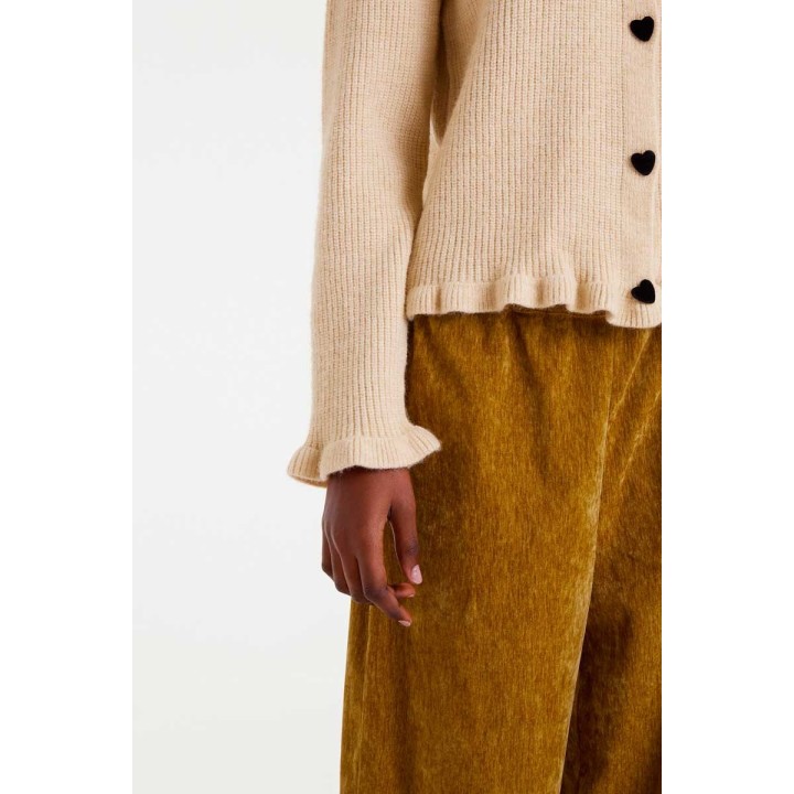 Compania Fantastica cardigan Beige knit with heart detail - 54C/10156