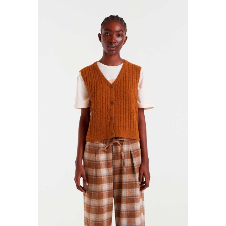 Compania Fantastica vest Brown knitted - 54C/10277
