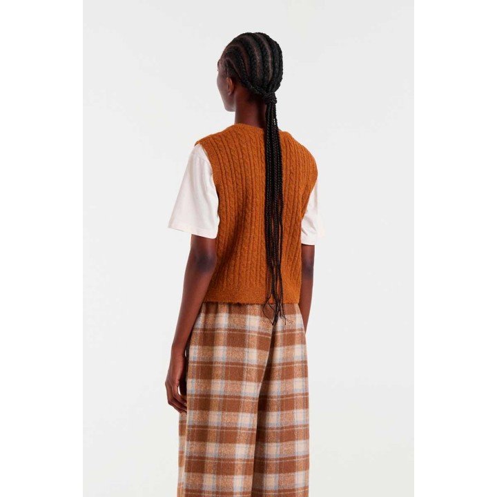 Compania Fantastica vest Brown knitted - 54C/10277
