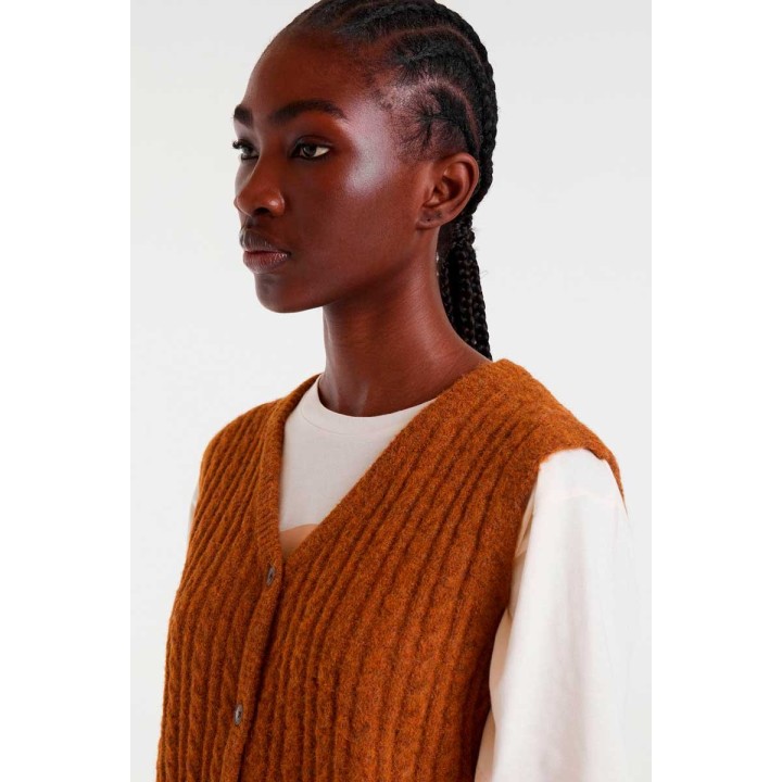 Compania Fantastica vest Brown knitted - 54C/10277