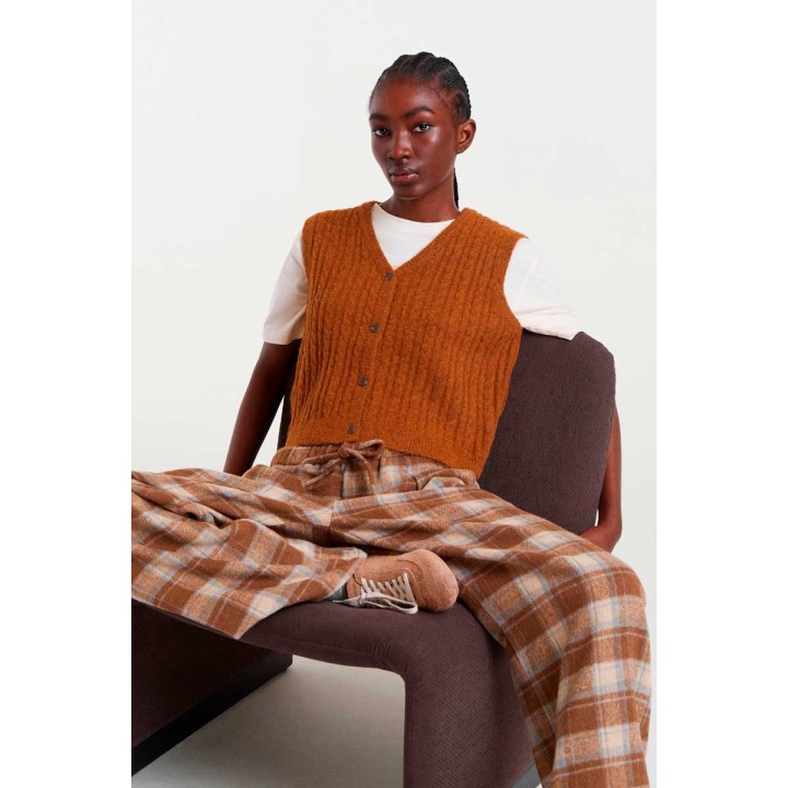 Compania Fantastica vest Brown knitted - 54C/10277