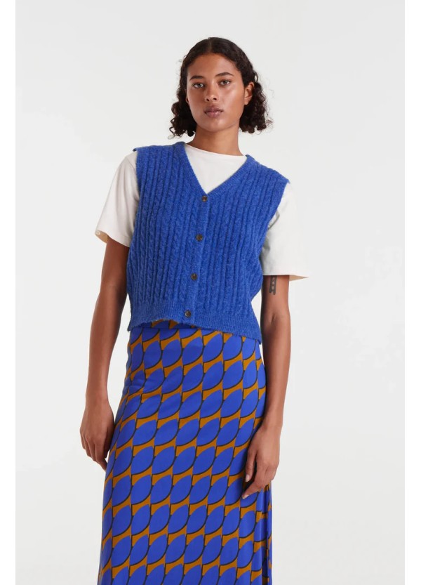 Compania Fantastica vest Blue knitted - 54C/10278