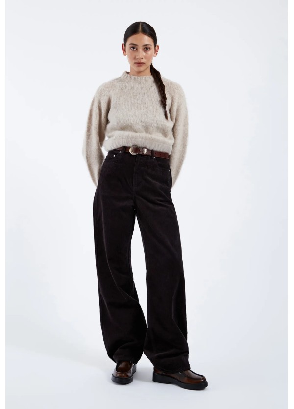 DR DENIM Pants W Donna High Relaxed Black Cord - 2230101102 102 264