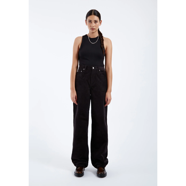 DR DENIM Pants W Donna High Relaxed Black Cord - 2230101102 102 264