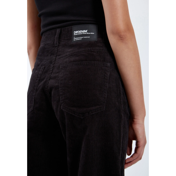 DR DENIM Pants W Donna High Relaxed Black Cord - 2230101102 102 264