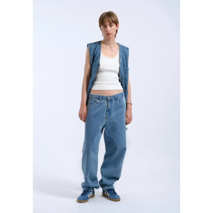 DR DENIM Pants W Faye Worker Baggy Stream Sky Retro Contrast - 2230105 L37 044