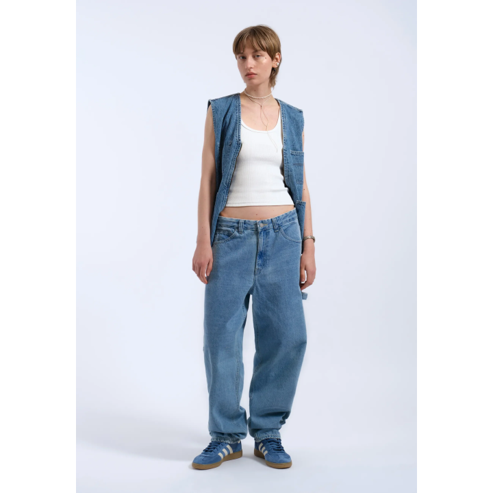 DR DENIM Pants W Faye Worker Baggy Stream Sky Retro Contrast - 2230105 L37 044