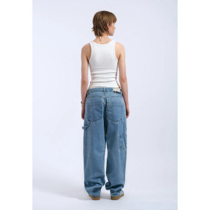 DR DENIM Pants W Faye Worker Baggy Stream Sky Retro Contrast - 2230105 L37 044
